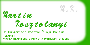 martin kosztolanyi business card